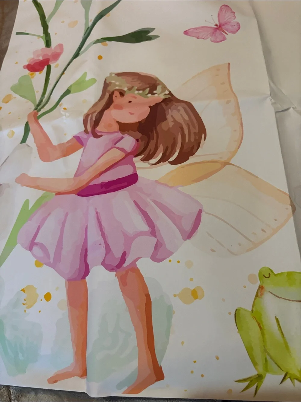 Banner for a baby shower- Pink Floral Fairy Design 39x59